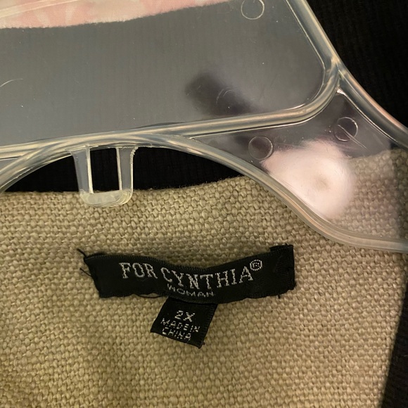 For Cynthia Women Baseball Style Jacket in Woven Linen/Cotton Blend. Size 2X - Picture 4 of 4